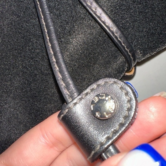 Lancel Paris made in Italy black velvet vintage cross body bucket bag - Picture 4 of 15